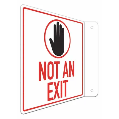 LYLE Safety Sign: Aluminum, Mounting Holes Sign Mounting, 8 in x 8 in Nominal Sign Size - L-Shape Projection Not An Exit Signs