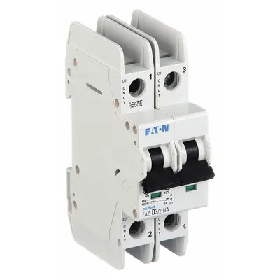 EATON IEC FAZ-D3/2-NA D-Curve 2-Pole UL489 Miniature Circuit Breaker - D-Curve, 2-Pole UL489 DIN Rail-Mount Miniature Circuit Breakers