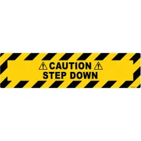 Anti-Slip Floor Sign: Vinyl, Adhesive Sign Mounting, 6 in x 24 in Nominal Sign Size, 0.012 in Thick (MPN FS-624-621)