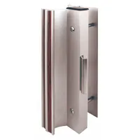 This recessed handle for sliding doors integrates a locking mechanism into the door profile. It measures 2 inches in width and 7 3/8 inches in height. Suitable for use on sliding doors in residential or light commercial settings where a compact, low-profile lock is required