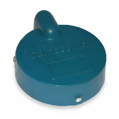 This well cap seals the top of a water well casing to prevent debris, insects, and surface water entry. It features a rubber gasket and clamp-on attachment for a 6 5/8 in casing ID, with a 1.38 in cable hole for electrical access. Suitable for residential and agricultural water systems.