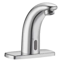 SLOAN Bathroom Sensor Faucet: SF, Brass, Chrome Finish, Single-Post, Battery, Back-Check Tee (MPN SF2450-4)