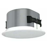 Passive, indoor ceiling-mount speaker with 2-way design and 8 ohm impedance. Overall width 14 3/4 inches, height 9 inches. Suitable for distributed audio in commercial or institutional settings such as offices, schools, or retail spaces