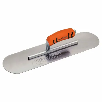 KRAFT TOOL Pool Trowel: Blade Material Carbon Steel, Blade Shape Round - Swimming Pool Trowels