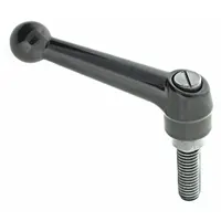 This ball-style adjustable handle features a zinc body with a stainless steel threaded stud. The M8 thread and 65 mm length allow for manual clamping, positioning, and adjustment on industrial machinery, jigs, and fixtures without tools
