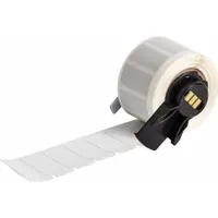 Pre-Cut Label Stock Roll: 1/2 in x 1 in, 1 in x 1/2 in, Polyimide, White (Matte), -94°F to 572°F (MPN M6-17-719)