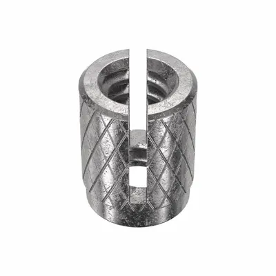 E-Z-LOK Press Insert: #6-32 Thread Size, 1/4 in Overall Lg, 13/64 in Dia, Stainless Steel - Flush Press-Fit Inserts