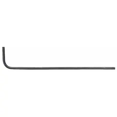 L-shaped hex key with 9/64 in SAE tip size, long length, and 3 in handle. Made of alloy steel with black oxide finish. Used for tightening or loosening hexagonal socket fasteners in maintenance, repair, and assembly tasks.
