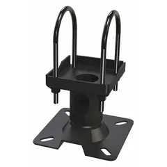 Fixed television mount for ceiling installation. Constructed from steel with a black powder coated finish. Supports displays up to 180 lb. Suitable for commercial or residential settings where wall mounting is not feasible.
