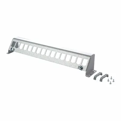 METZ CONNECT Patch Panel: Rail, Aluminum Zinc Sheet, 45° Mounting Angle, 16 Ports - Voice & Data Housings, Panels & Connector Components