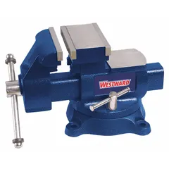 This standard-duty reversible combination vise serves both bench and pipe clamping needs. It features a 5-1/2 in jaw face width and 5-1/2 in maximum jaw opening, with a covered swivel base for positioning. Suitable for metalworking, fabrication, and maintenance tasks such as drilling, filing, and assembly.