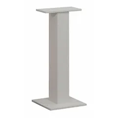 This gray powder-coated aluminum pedestal is designed for bolt-mounted installation with a cluster box unit. It measures 28 1/2 inches high by 12 inches wide by 12 inches deep. Mounting hardware is not included.