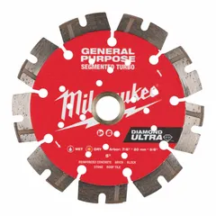 This 5-inch diameter diamond saw blade is designed for wet or dry cutting of block, brick, pavers, rebar, and stone. Suitable for use with masonry saws, it offers multi-material cutting capability in a compact size.