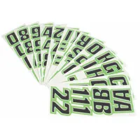 Letter and Number Label Set: Gen Identification/USCG, 2 in Character Ht, Proprietary, Black/Green (MPN GBLKKI500)