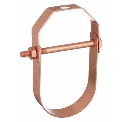 NVENT CADDY Clevis Hanger: Copper-Plated Steel, For 1 1/2 in Pipe, For 3/8 in Threaded Rod - Clevis Hangers for Tube & Pipe