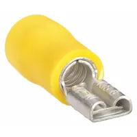Wire Disconnect: Female Socket, Yellow, Vinyl, Partial Coverage, 12 AWG – 10 AWG Wire Size