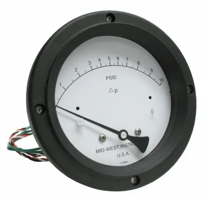 MIDWEST INSTRUMENT Series 120 Differential Pressure Gauge with Switch - Medium & High Operating Pressure Differential Gauges with Switch