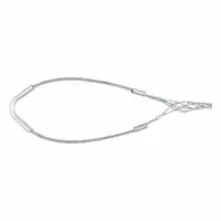 Galvanized steel closed mesh cable support grip with single eye style. Mesh length 5 in, breaking strength 1,100 lb. Accommodates cable diameters from 0.41 in to 0.56 in. Used for securing and supporting cables in pulling or hanging applications