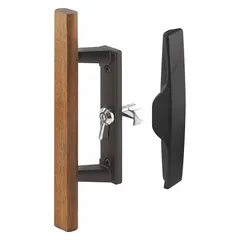 Recessed handle for sliding doors, measuring 9 in height and 2 in width. Provides a flush-mount locking solution for securing sliding doors in residential or light commercial applications.