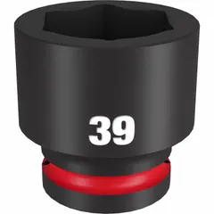 This 3/4" drive impact socket is designed for heavy-duty fastening and loosening of 39 mm metric fasteners. The 6-point configuration provides maximum torque transfer while reducing fastener rounding. Suitable for use with impact wrenches in industrial maintenance, automotive repair, and construction applications.