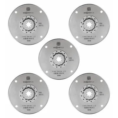 FEIN Oscillating Tool Blade: 4 in Blade Wd, 5 in Overall Lg, Long Cutting, High Speed Steel - Starlock Plus Mounted Blades