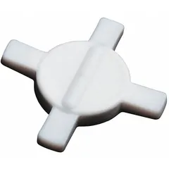 This star-shaped stir bar is made of autoclavable Alnico and features a white finish. With a 62 mm overall length and 62 mm diameter, its star geometry enhances turbulence and suspension of solids in laboratory mixing applications. Suitable for use in beakers or vessels requiring efficient agitation.