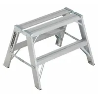 This aluminum step stool features two steps and dual-side access for convenient use in light industrial, warehouse, and maintenance settings. With a 2.1 ft overall height and 300 lb load capacity, it provides safe access to low-height storage or work areas. The stool folds flat for storage and transport