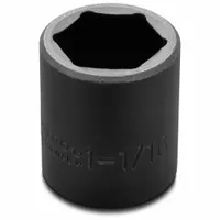 PROTO Impact Socket: 1/2 in Drive Size, SAE, 1 1/16 in Socket Size, 6-Point, Std, Black Oxide (MPN J7434H)