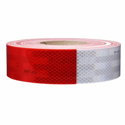 3M Reflective Tape: Marking/Trailers, Red/White, 2 in Wd, 50 yd Lg - Vehicle Reflective Tapes