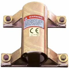 This weld-on wall mount sleeve serves as a lower mast extension for davit systems. It measures 10 in x 9 1/4 in with a 10 in length, finished in yellow zinc plating. Compatible with davit arms, it provides a confined-space base component for fall-protection setups in industrial maintenance, tank entry, and manhole access.