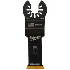 Bi-metal flush cutting blade with 4-1/4 in overall length and open-back universal OIS mount. Designed for close-to-surface cuts in drywall and similar materials. Compatible with most oscillating tools.