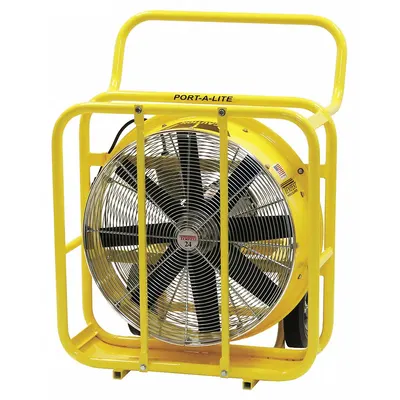 TEMPEST Cooling Fan: 24 in Blade Dia, 115/208 to 230V AC, Mobile, 1 hp, Direct Drive - Standard Industrial Floor Fans