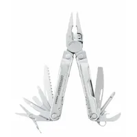 LEATHERMAN Multi Tool Plier: Multi-Tool Plier, 16 Tools, 16 Functions, 4 in Closed Lg, Silver, Rebar (MPN 832297)