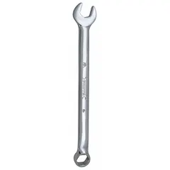 SAE 6-point combination wrench with offset hex design. Made of alloy steel with a chrome finish. Head size 11/16 in, overall length 10 1/4 in. Used for tightening or loosening hex fasteners in maintenance and repair applications.