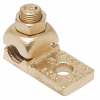 BURNDY Wire Connector: 1/0 AWG – 2/0 AWG Wire Sizes, 3/8 in Stud Size, Unplated Copper Lug Body (MPN QA26B)