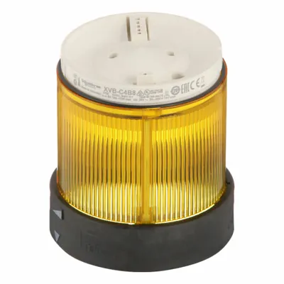 SCHNEIDER ELECTRIC Tower Light Module: Flashing, 24 to 48V DC, Yellow, 70 mm Overall Dia - Flashing Light Modules