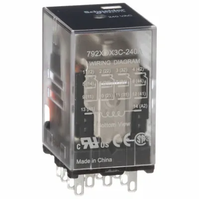 SCHNEIDER General Purpose Relay: Socket Mounted, 3 A Current Rating, 240V AC, 4PDT - Socket-Mounted Relays