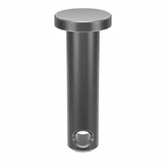 This standard clevis pin has a 3/16 in diameter and 3/4 in shank length, with an overall length of 0.75 in. Supplied in a 25-pack, it is used to secure linkages in mechanical assemblies, such as pivot joints in machinery and equipment.