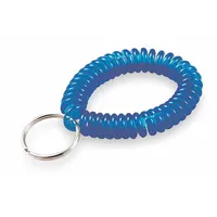 Wrist Coil: 7/8 in Key Ring Dia, Polyurethane, Blue, 2 in Overall Wd, 6 1/2 in Overall Ht, 5 PK (MPN 4103505)