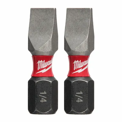 MILWAUKEE Insert Bit: Insert Bit, Slotted Head, Imperial, 1/4" Bit Industry Size - Insert Bits