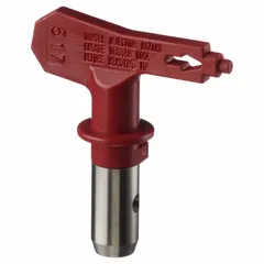 Red airless spray gun tip with 0.013 in orifice size, compatible with manufacturer model number 516719. Used for applying medium-viscosity coatings such as enamels and primers in industrial finishing, construction, and maintenance applications.