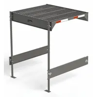 This steel add-on unit expands the surface area of configurable industrial platforms. It supports up to 500 lb and measures 39 in x 39 in. The unit is gray, not stackable, and does not include handrails. Typical applications include maintenance, assembly, and warehousing where additional deck space is needed