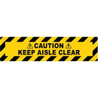Anti-Slip Floor Sign: Vinyl, Adhesive Sign Mounting, 6 in x 24 in Nominal Sign Size, 0.012 in Thick (MPN FS-624-910)