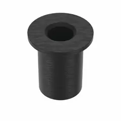 Rubber insulating well nut with #8-32 coarse thread, 5/16 in insert diameter, and 1/2 in overall length. Supplied in a 25-pack of plain rubber. Used for blind, insulated attachment in thin or irregular panels, providing vibration dampening and a water-resistant seal.