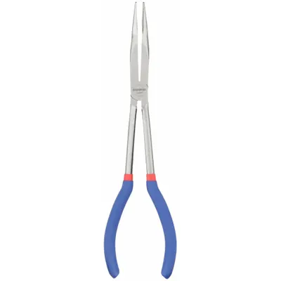 WESTWARD Bent Long Nose Plier: 2 7/8 in Max Jaw Opening, 10 7/8 in Overall Lg, 3 in Jaw Lg - Long-Reach Bent Needle-Nose Pliers