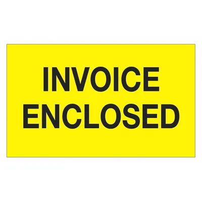 TAPE LOGIC Label,Invoice Enclosed,3x5",Yellow: 500 PK (MPN DL1205) - ENCLOSED Message Labels