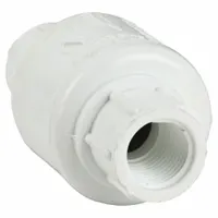 NDS Swing Check Valve: Swing, Inline Valve Body, 1/2 in Pipe Size, FIP x FIP, PVC, 14°F to 140°F (MPN 1520-05F)