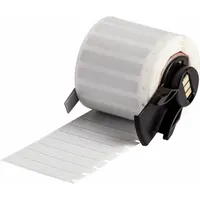 Pre-Cut Label Stock Roll: 1/4 in x 1 1/2 in, 1 1/2 in x 1/4 in, Polyimide, White (Matte) (MPN M6-28-719)
