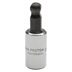 SAE ball-end hex bit socket with 7/32 in tip size and 1 1/2 in overall length. Fixed insert design for use with standard ratchets and drivers. Ball tip allows angular engagement in confined spaces.