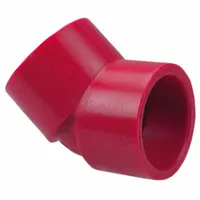 Pipe Elbow: 45° Elbow, Polyvinylidene, 3/4 in x 3/4 in Fitting Pipe Size, Female Female, Red (MPN 6506-3/4)